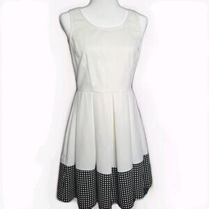 Altar’d State Shift Sleeveless Fit & Flare Dress Black White Polka Dot Size M